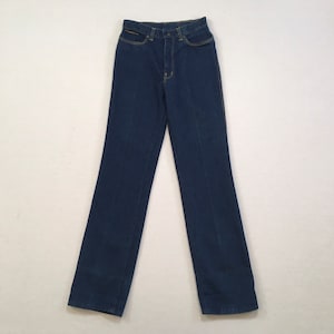 1980&#39;s, straight leg, dark denim jeans by Plush Bottoms