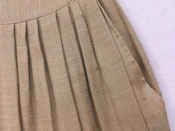 1980's, woven, rayon/flax blend, pleated skirt, i… - image 4