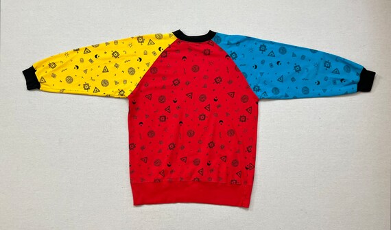 1980's, cotton, tunic sweatshirt in red, blue and… - image 8