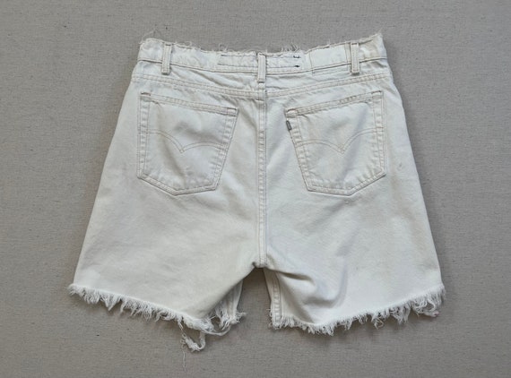 1990's, Levi's, denim cut-off shorts in white - image 7