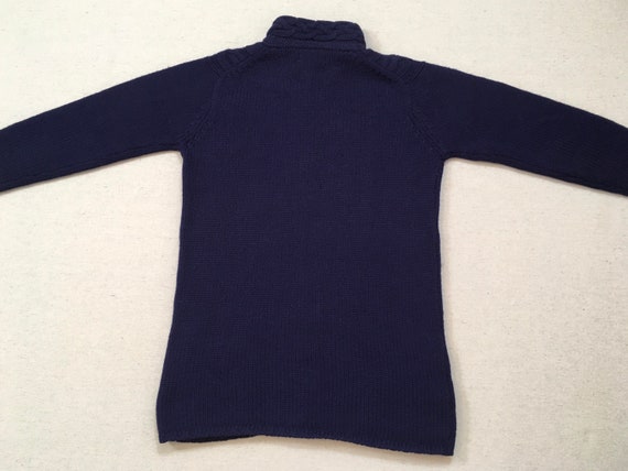 1970's, wool, zip front, mock turtleneck, cable k… - image 9