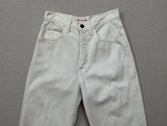 1990's, high waist, Guess jeans in white - image 2
