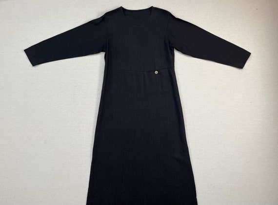 1990's, linen dress in black - image 1