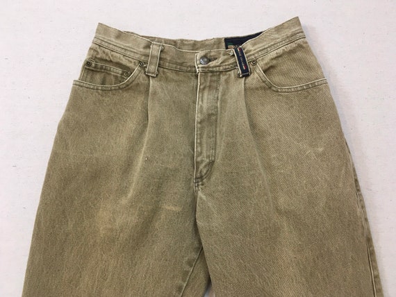 1990's, Men's, pleated front, jeans, in khaki - image 2