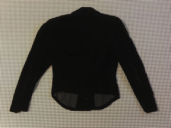 1980's, black, velvet, tailored waist, blazer, Wo… - image 8