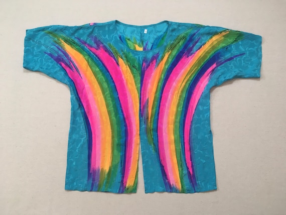 1990's, silk, split front, split sides, split bac… - image 1