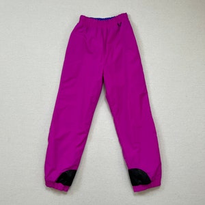 1990&#39;s, nylon, high waist ski pants in fuchsia by Columbia