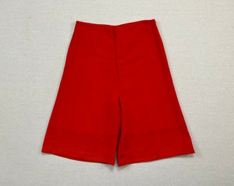 1960's, high darted waist, flare leg shorts in red