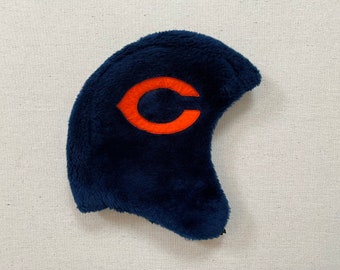 1980's, pile fleece, Chicago Bears, Helmet hat in navy with orange