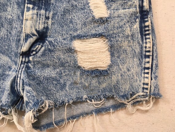 1980's, distressed, cut-off, denim shorts, in aci… - image 6