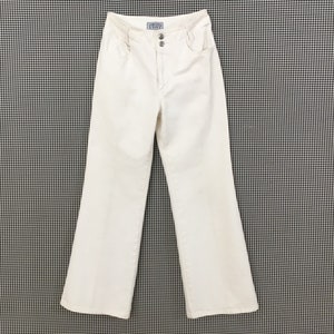 1990, pierna ancha, ligeramente bengala, jeans, en blanco, talla de mujer 8
