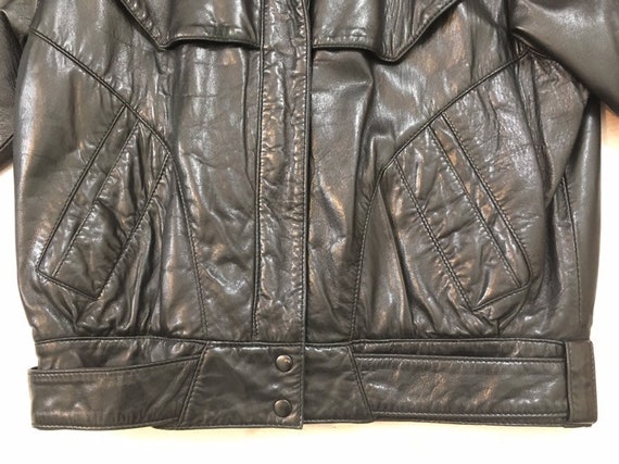 1980's, thinly insulated, black leather, jacket, … - image 4