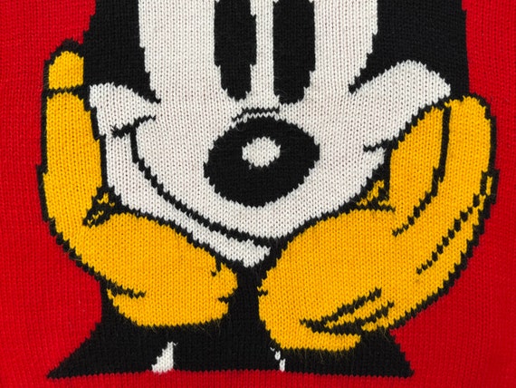 1980's, Mickey Mouse sweater in red with black, w… - image 3