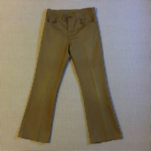 1970's, Big E, Levi's, flare leg, jeans, in army green, size 32x30 image 1
