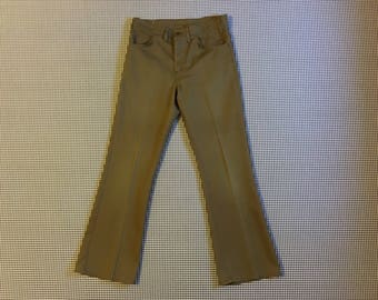 1970, flare Big E, Levi's, been, jeans, in Legergroene, grootte 32 x 30