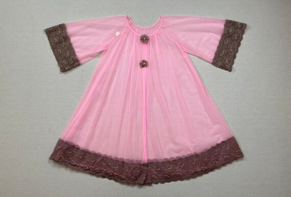 1960's, chiffon, nightie and dressing gown in cot… - image 6