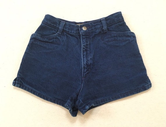 1990's High Waist Dark Indigo Denim Shorts by Bonjour | Etsy