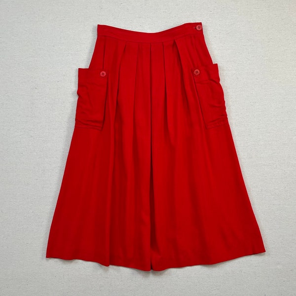 Red Pleated Skirt Etsy