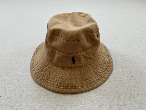 1990's, cotton, canvas, Polo, bucket hat in khaki… - image 1