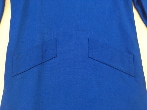1980's, balloon sleeve, sack dress, in cobalt blu… - image 6