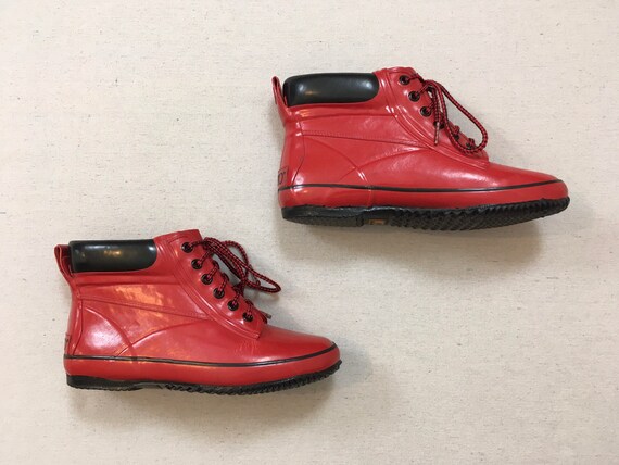 1980's Fleece Lined Rubber Rain Boots 