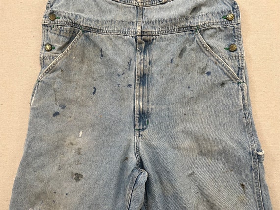 1990's, worn/distressed, denim overalls by Osh Ko… - image 5