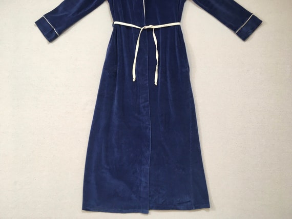 1970's, velvet, cross tie, maxi robe, in dark blu… - image 3