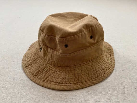 1990's, cotton, canvas, Polo, bucket hat in khaki… - image 5