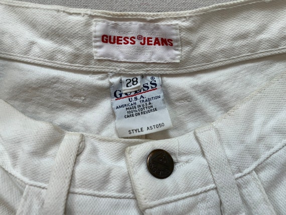 1990's, high waist, Guess jeans in white - image 4