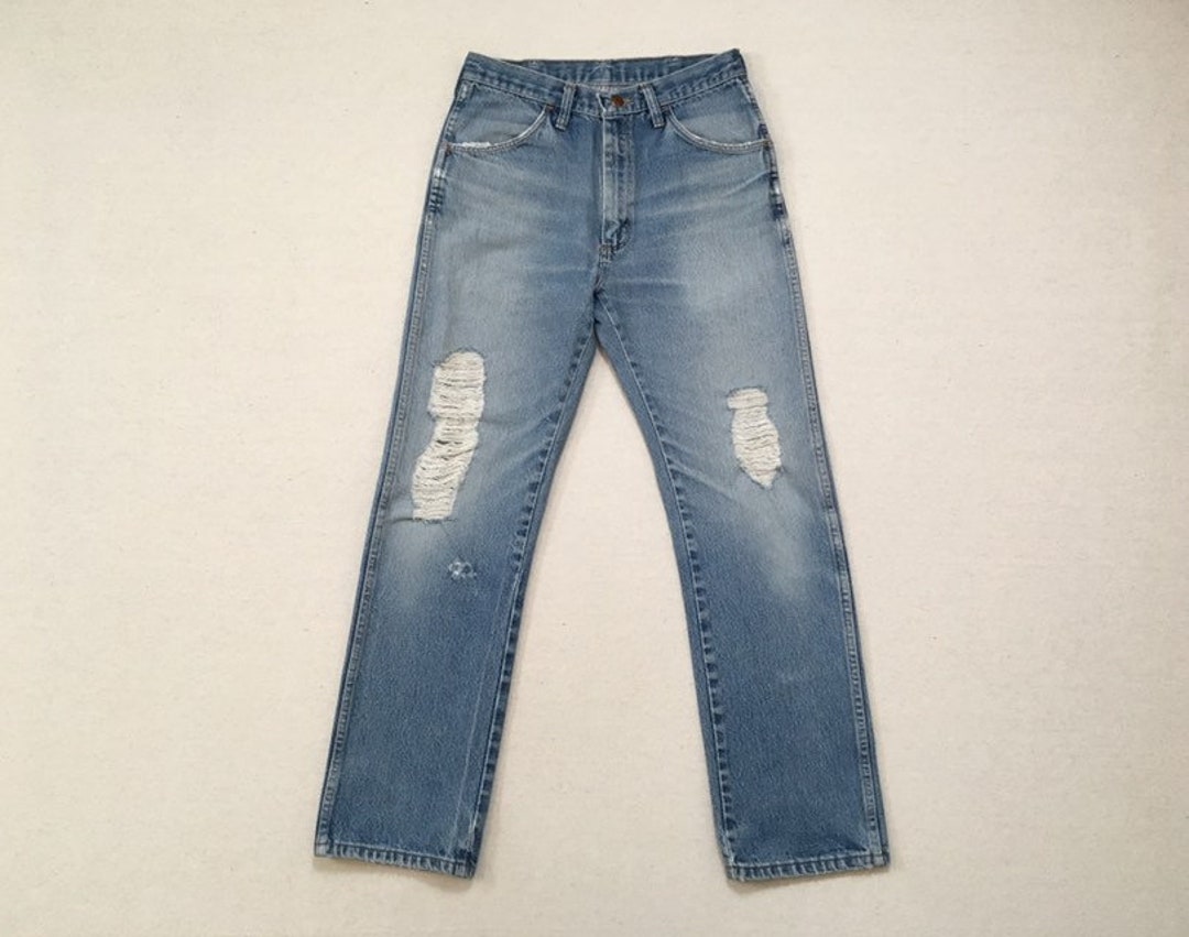 1980's Worn and Holy Jeans by Rustler - Etsy