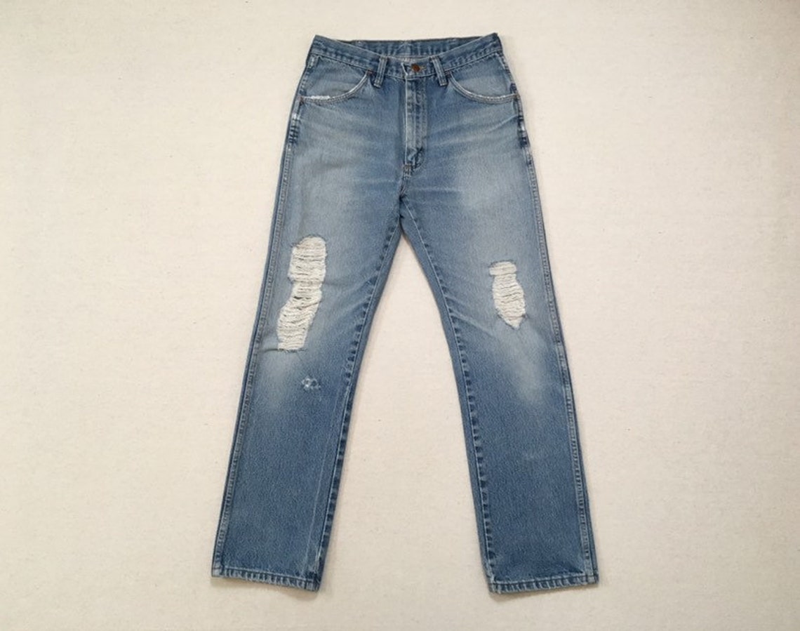 1980's Worn and Holy Jeans by Rustler | Etsy