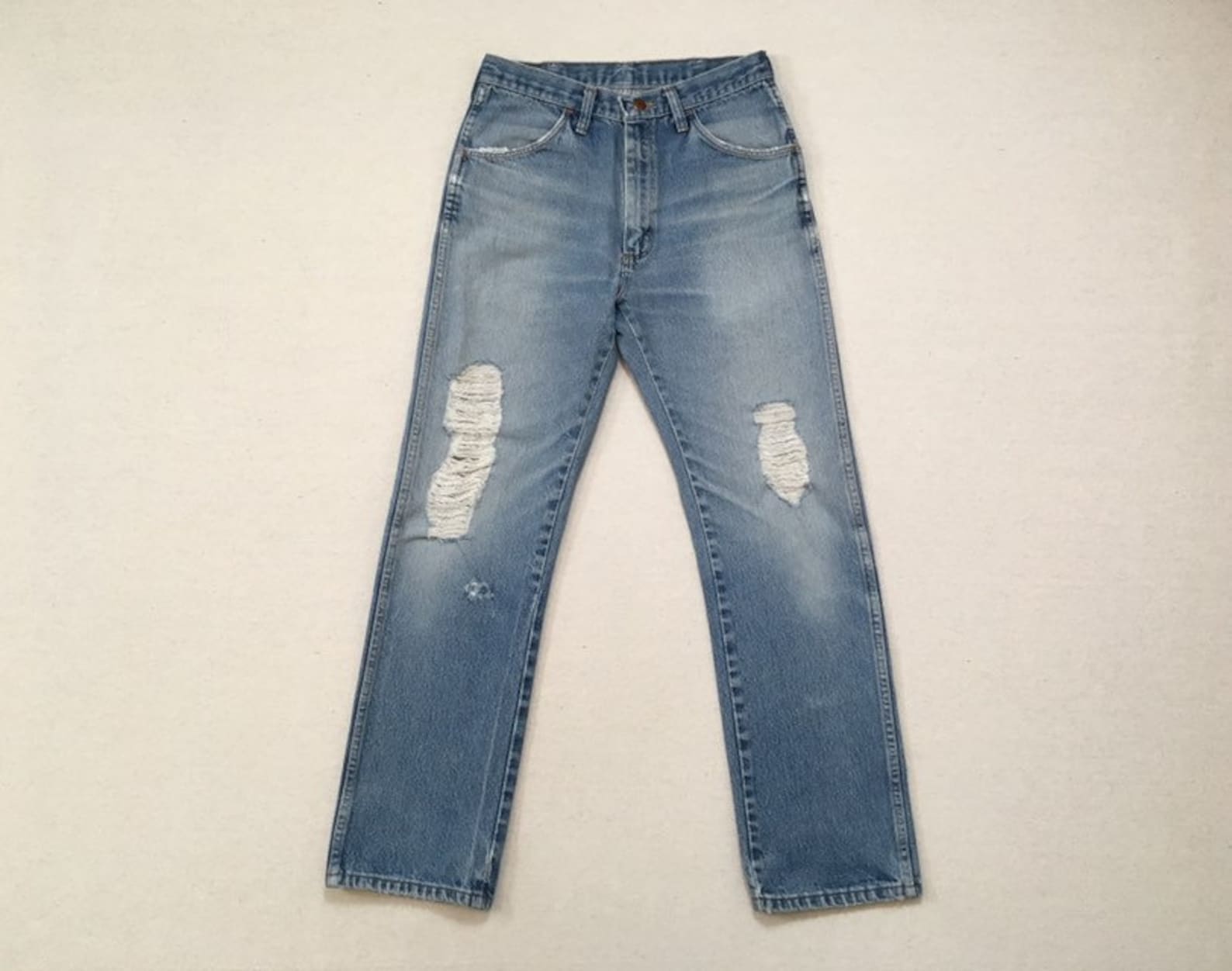 1980's Worn and Holy Jeans by Rustler - Etsy