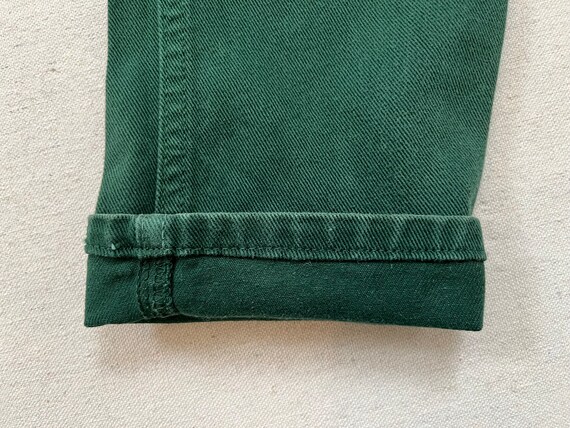 1990's, high waist jeans in forest green - image 9