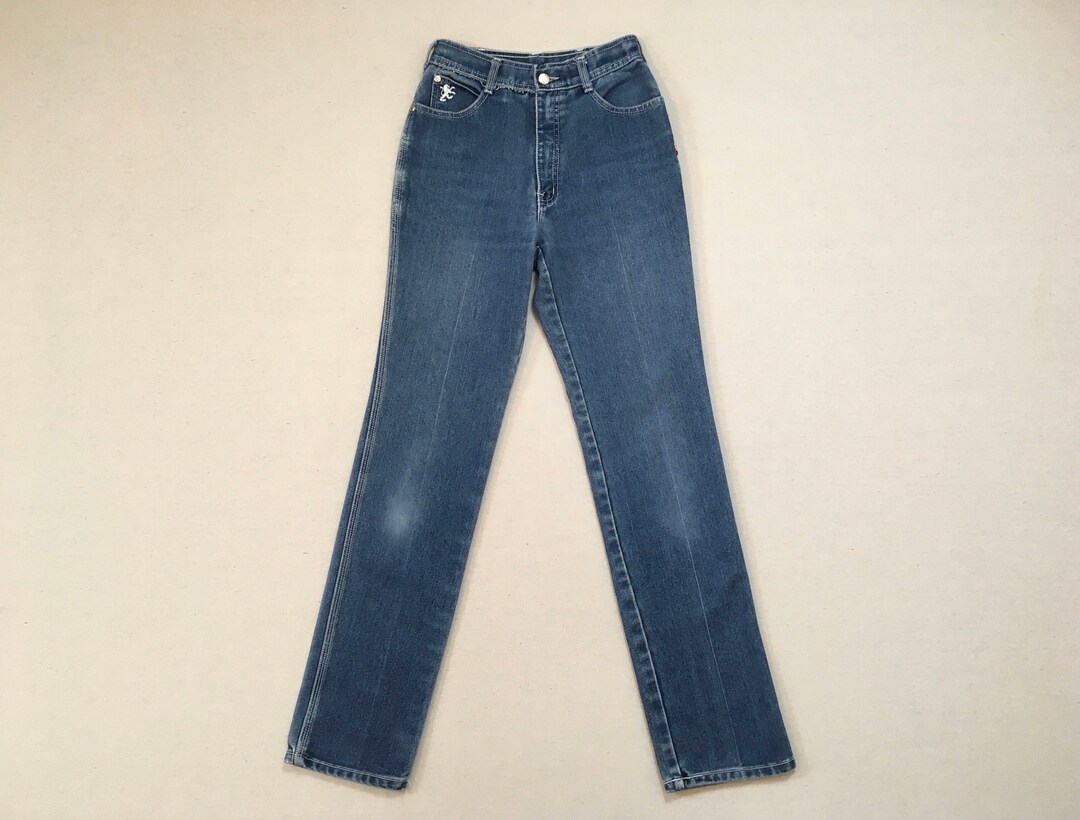 1980's Medium Wash Straight Leg Jeans by Braxton - Etsy