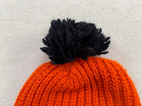 1980's, Bengals, pompom hat in orange with black - image 2