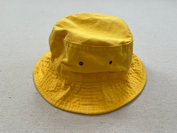 1990's, cotton, canvas "USA" bucket hat in yellow - image 8