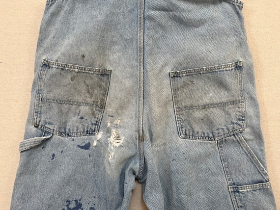 1990's, worn/distressed, denim overalls by Osh Ko… - image 9