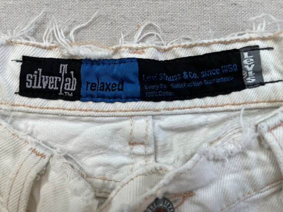 1990's, Levi's, denim cut-off shorts in white - image 3