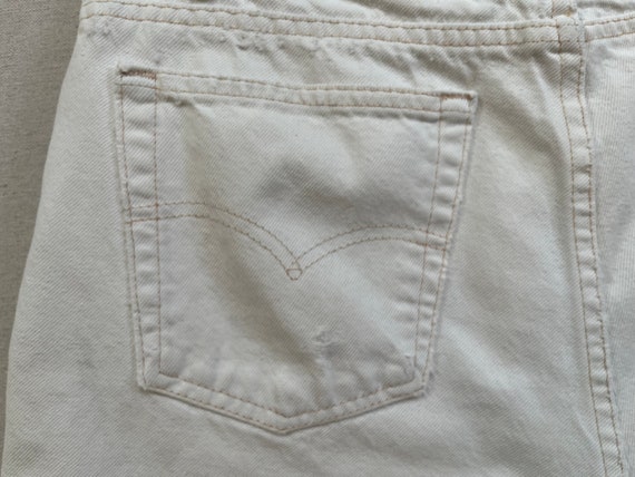 1990's, Levi's, denim cut-off shorts in white - image 9