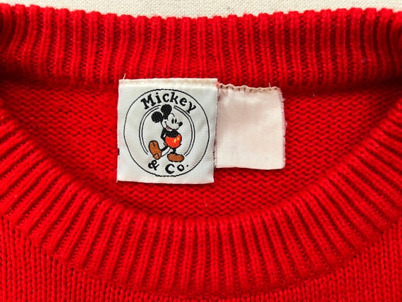 1980's, Mickey Mouse sweater in red with black, w… - image 5