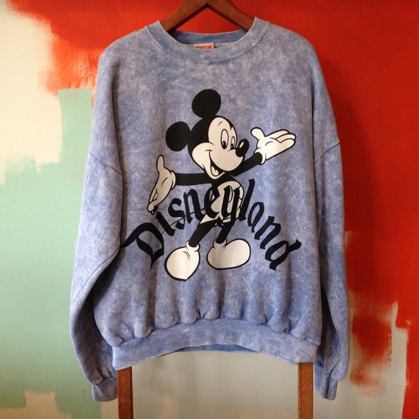 Acid wash look, Disneyland sweatshirt.