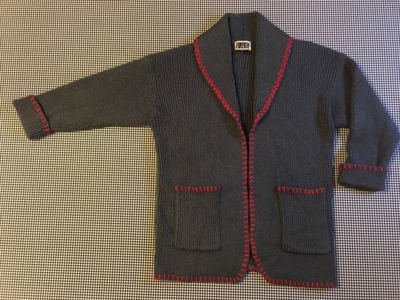 1990’s, mohair blend, no close, cardigan, in gray… - image 8