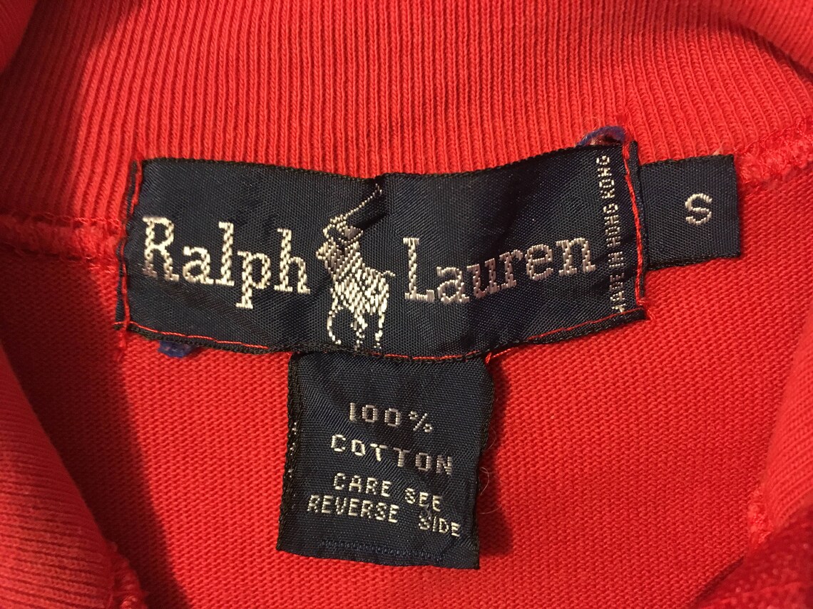 1980's Zip Mock Turtleneck Pullover in Red by Ralph - Etsy