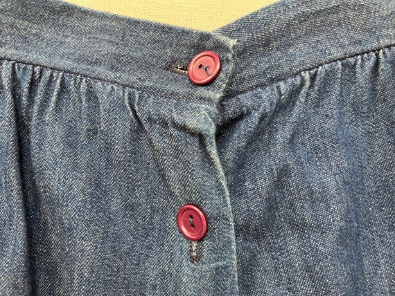 1980's, denim button front, ruffle skirt - image 4