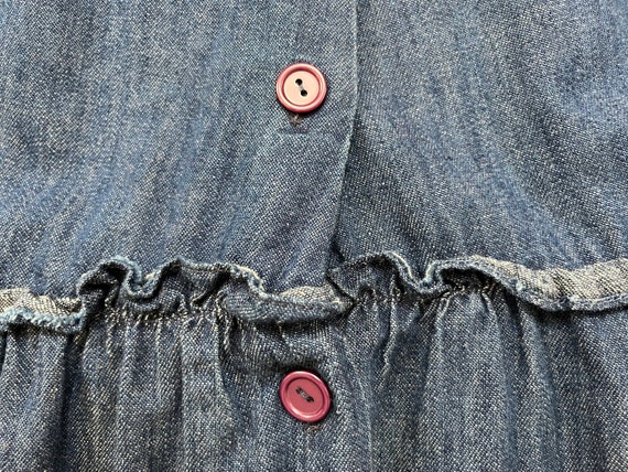 1980's, denim button front, ruffle skirt - image 6