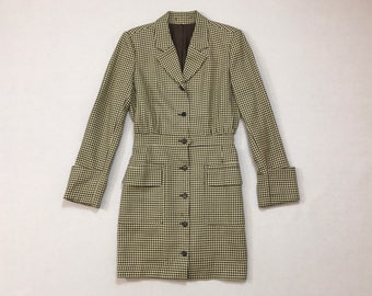 1960's, wool, dress/jacket, in brown and cream, houndstooth
