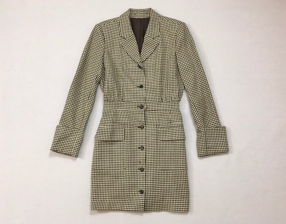 1960's, wool, dress/jacket, in brown and cream, h… - image 1