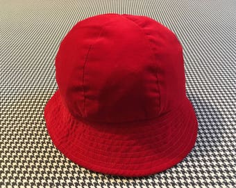 1960's, red, velvet, bucket hat