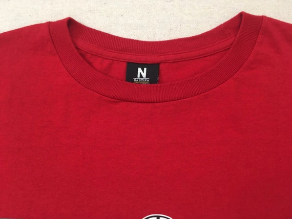 2000's, cotton, Nautica, long sleeve tee, in red … - image 2