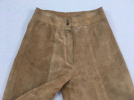 1970's, suede, high waist, culottes, in tan - image 2